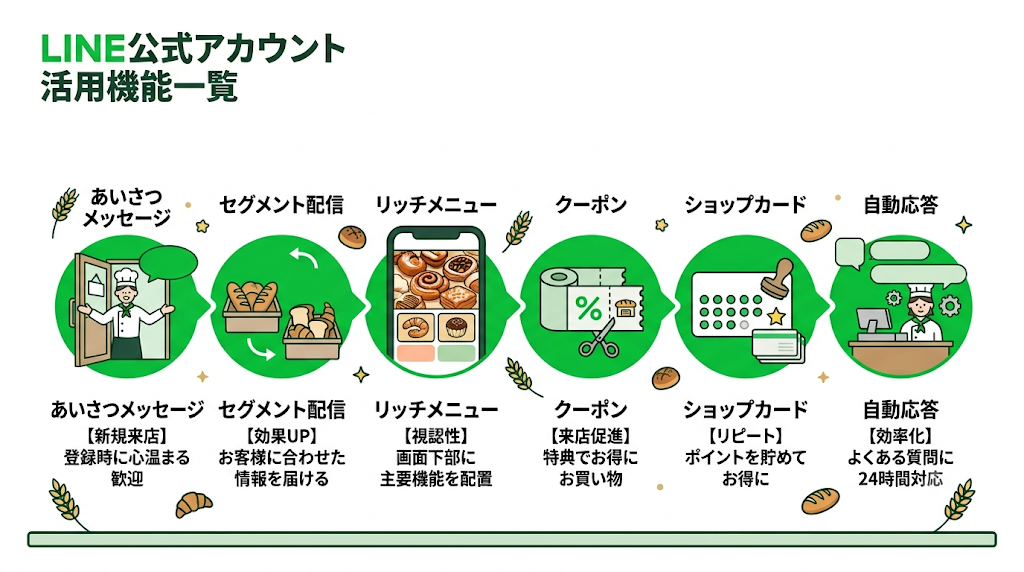 LINE公式アカウント リッチメニューの活用事例（アンケート変更・ショップカード案内）
